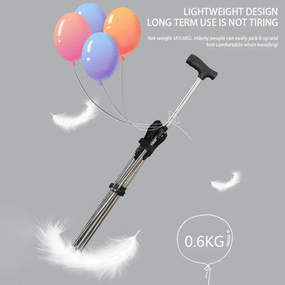 Foldable Walking Stick with Built-In Seat