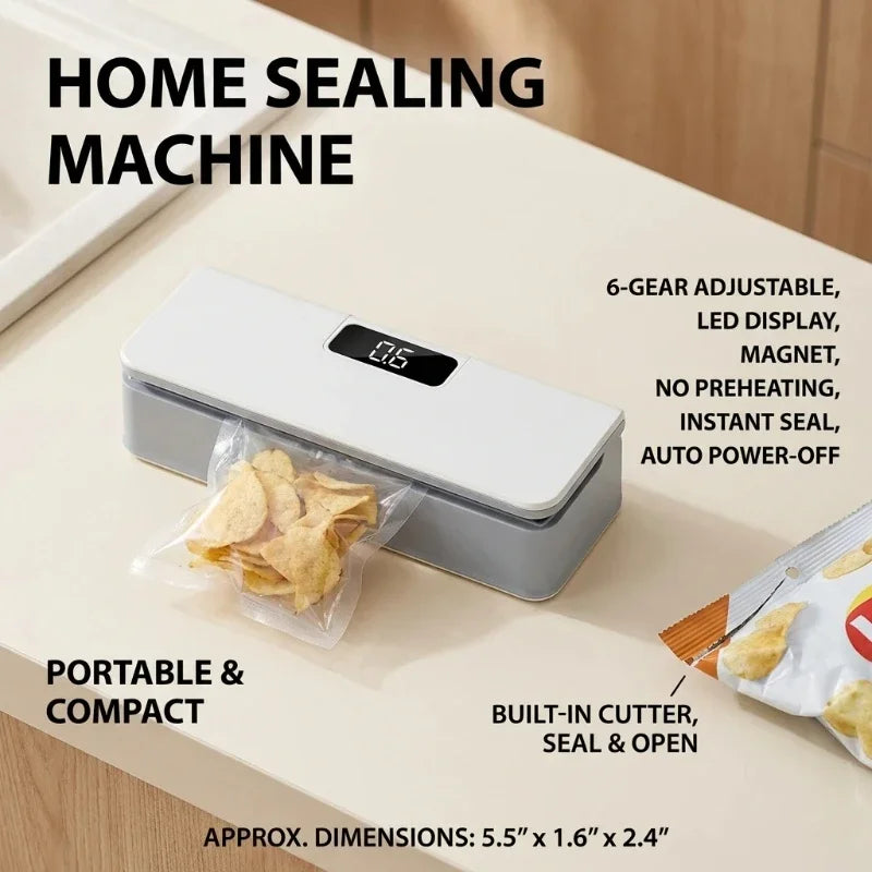 Rechargeable Mini Bag Sealer with Built-In Cutter