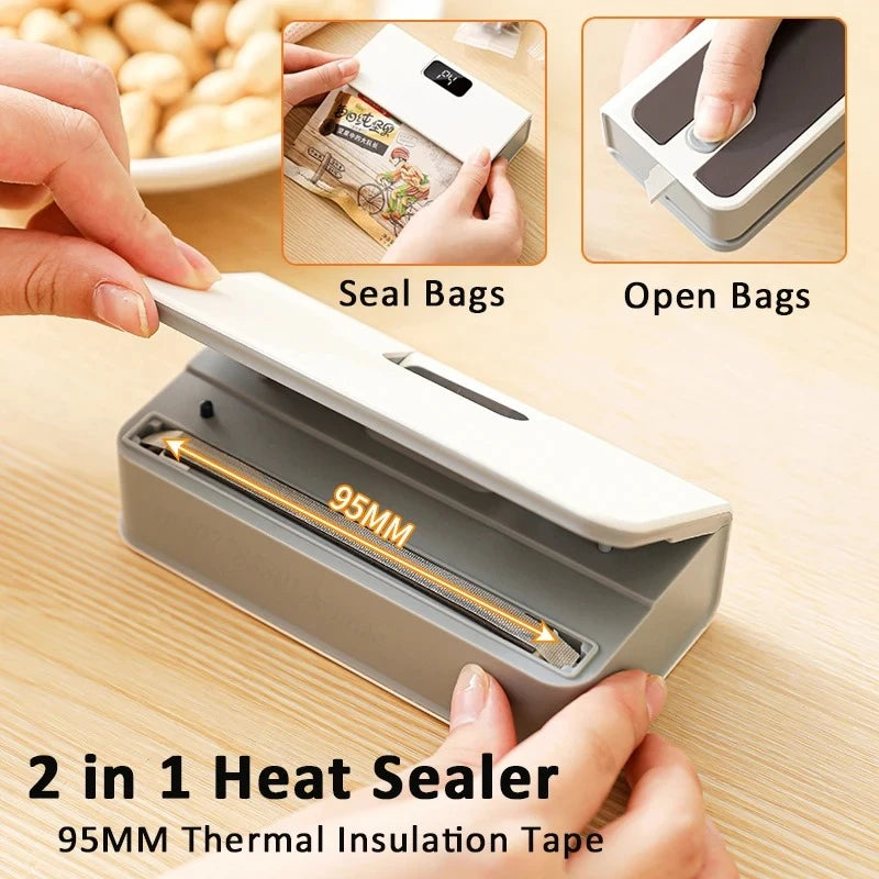 Rechargeable Mini Bag Sealer with Built-In Cutter