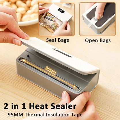Rechargeable Mini Bag Sealer with Built-In Cutter