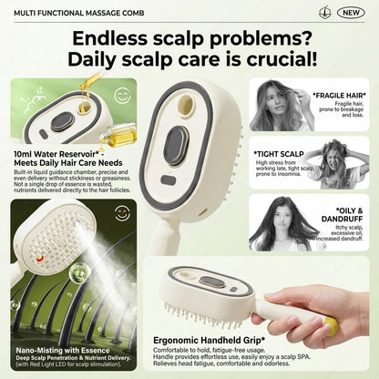 2-in-1 Misting Hair Brush with Retractable Water Spray