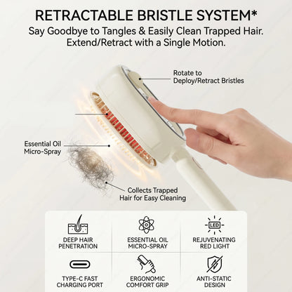 2-in-1 Misting Hair Brush with Retractable Water Spray
